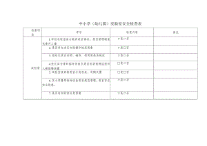 中小学（幼儿园）实验室安全检查表.docx
