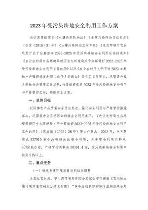2023年受污染耕地安全利用工作方案.docx