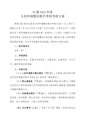 XX镇2023年度人居环境整治提升季度考核方案.docx
