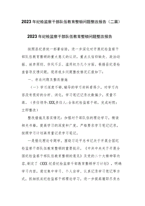 2023年纪检监察干部队伍教育整顿问题整改报告(二篇).docx