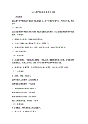 2023年下半年教资考试大纲.docx