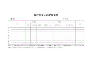 学校安保人员配备清单.docx