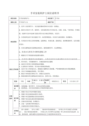 手术室夜班护士岗位说明书.docx