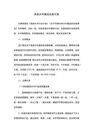 美丽乡村建设实施方案.docx