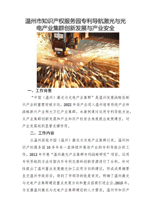 温州市知识产权服务园专利导航激光与光电产业集群创新发展与产业安全.docx