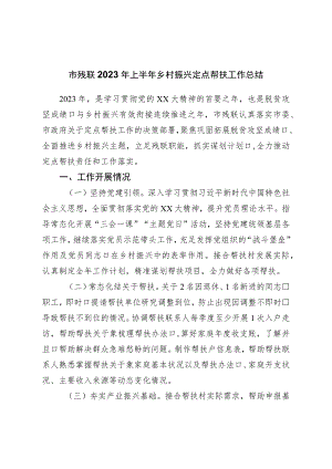 市残联2023年上半年乡村振兴定点帮扶工作总结.docx