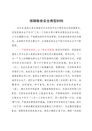保障粮食安全典型材料（百）.docx