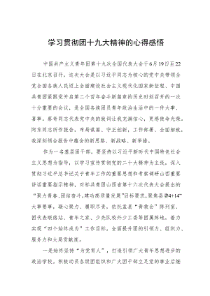 学习贯彻团十九大精神的心得感悟.docx