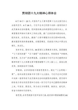 干警贯彻团十九大精神心得体会.docx