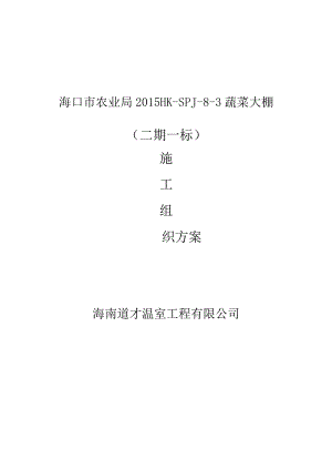 大棚施工方案.docx