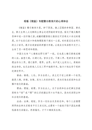 观看《镜鉴》专题警示教育片的心得体会.docx