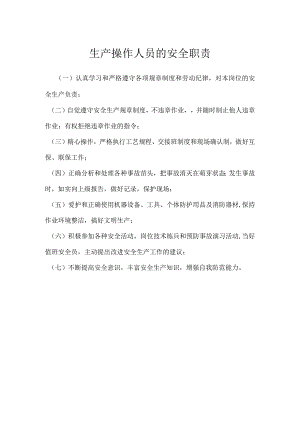 生产操作人员的安全职责模板范本.docx