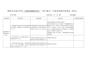 消防安全重点单位（易燃易爆场所类）“四个能力”自我评估报告备案表（样式）.docx