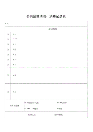 公共区域清洁、消毒记录表.docx