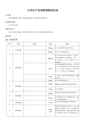 公司生产现场整理整顿标准（精品）.docx