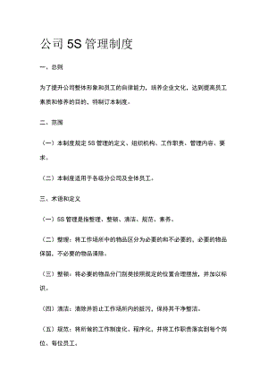 公司5S管理制度.docx