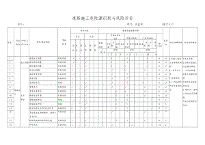 道路施工危险源识别与风险评价.docx