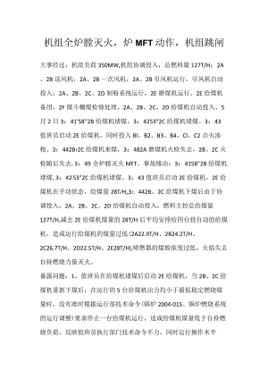 其他伤害-机组全炉膛灭火炉MFT动作机组跳闸.docx