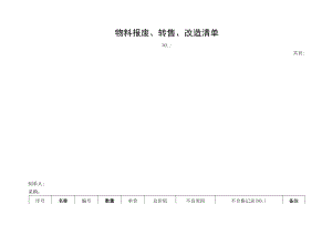 物料报废、转售、改造清单.docx
