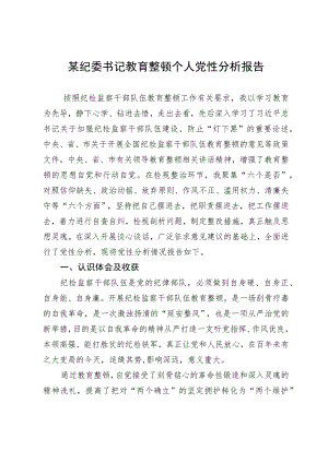 某纪委书记教育整顿个人党性分析报告.docx