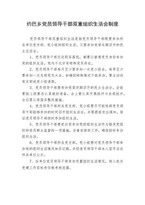 党员领导干部参加双重组织生活会制度.docx