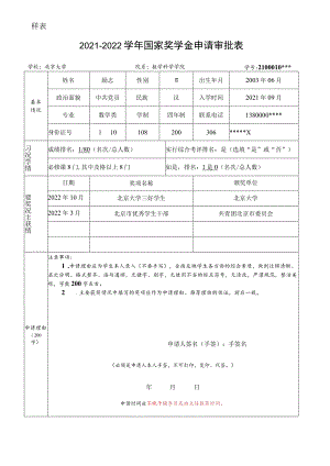 学年国家奖学金申请审批表.docx