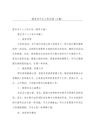 团支书个人工作计划（3篇）.docx
