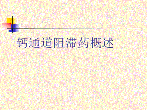 钙通道阻滞剂概述.ppt