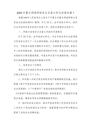 2023年重点领域网络安全自查分析总结报告篇1.docx