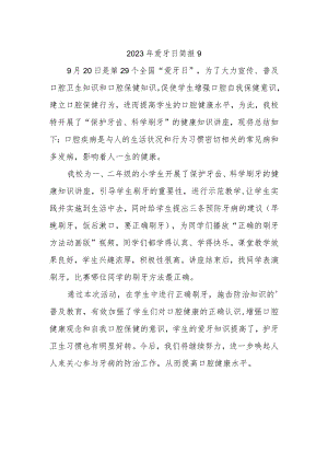 2023年爱牙日简报9.docx