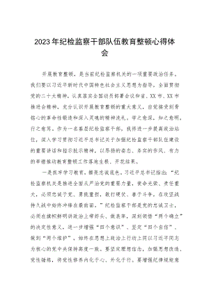全国纪检监察干部队伍教育整顿心得体会自我剖发言材料(九篇).docx