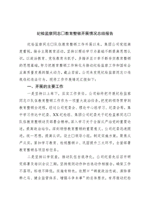 纪检监察干部教育整顿开展情况总结报告.docx