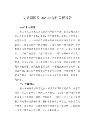 某某副区长2023年党性分析报告.docx