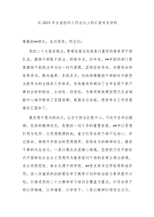 在2023年全省组织工作会议上的汇报发言材料.docx