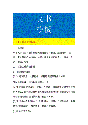 小微企业财务管理制度.docx