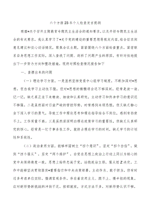 六个方面23年个人检查发言提纲.docx