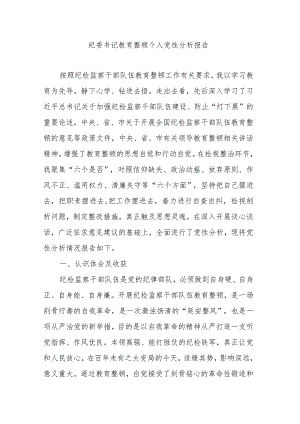 纪委书记教育整顿个人党性分析报告.docx