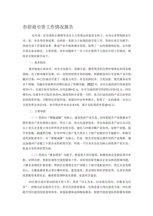 市招商引资工作情况报告.docx