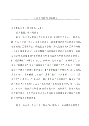 公司工作计划（15篇）.docx