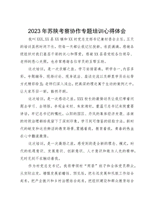 2023年苏陕考察协作专题培训心得体会.docx