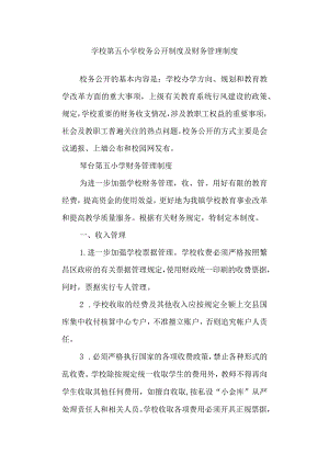 学校第五小学校务公开制度及财务管理制度.docx