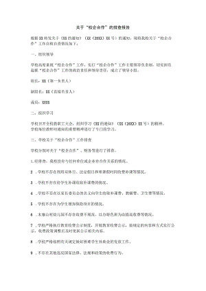关于“校企合作”的排查报告.docx