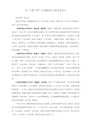 （2篇）在“三抓三促”行动推进会上的发言、党委班子考核民主生活会对照检查材料.docx