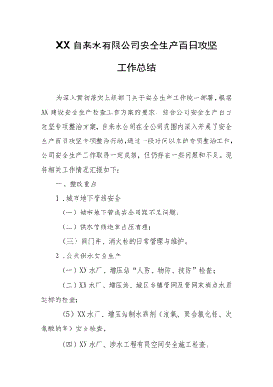 XX自来水有限公司安全生产百日攻坚工作总结.docx