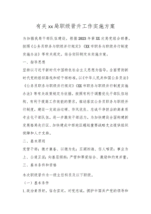 有关XX局职级晋升工作实施方案.docx