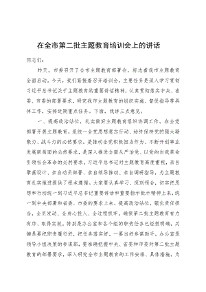 第二批主题教育培训会上的讲话5100字.docx
