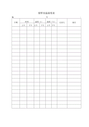 留样室温湿度表.docx