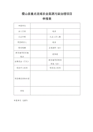 稷山县重点流域农业面源污染治理项目申报表.docx