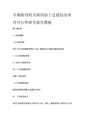 辛菌胺母药及制剂加工迁建技改项目可行性研究报告模板.docx