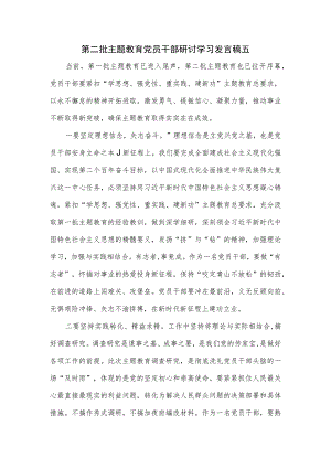 第二批主题教育党员干部研讨学习发言稿五.docx
